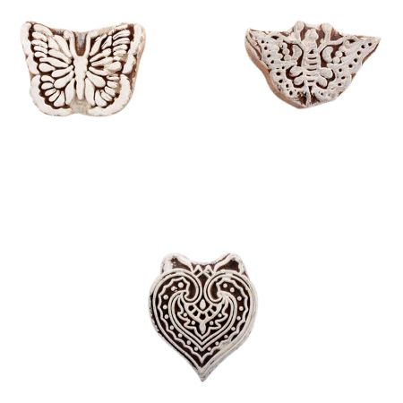 Set of 3 Piece New Mix Wooden Printing Block